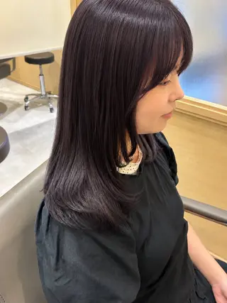 ミディアム カラー 久木原 ゆりのヘアスタイル