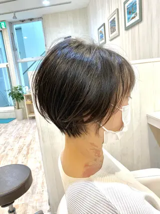 ショート 佐藤史哉* 韓国レイヤー赤み除去のヘアスタイル
