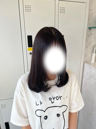 ミディアム オリーブカラー/ 縮毛矯正 マナミ🎀のヘアスタイル