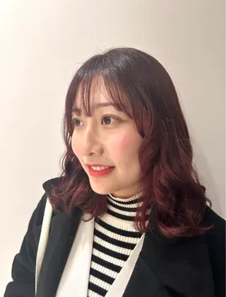 ミディアム 暖色カラー💞 菊地しおんのヘアスタイル