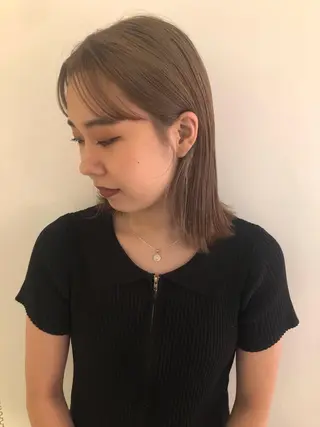 カラー ブリーチカラー🎀 韓国風/寺門美優のヘアスタイル