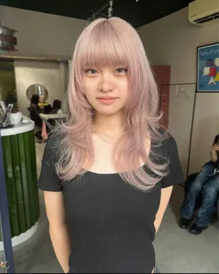 ロング 梅田デザインカラー 🌈🏆ヒノキのヘアスタイル