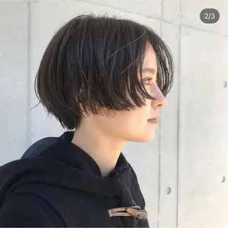 ショート カラー ショートウルフくせ毛 お任せくださいのヘアスタイル
