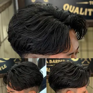 ショート パーマ メンズ トミモト アユムのヘアスタイル