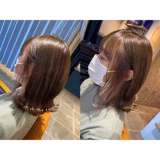 カラー 🩵盛れる顔周り/ 艶カラーemi🩵のヘアスタイル