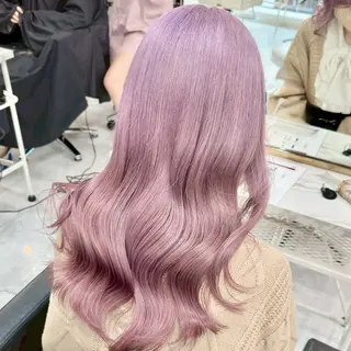 セミロング カラー ヘアアレンジ ✨ブリーチカラー× 艶髪SUZU🛼🫧のヘアスタイル