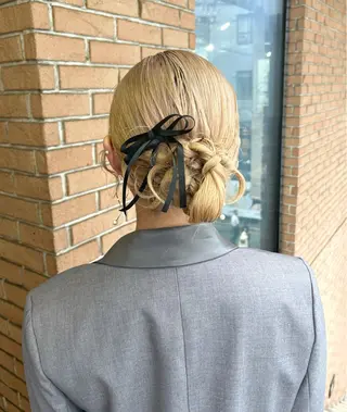 ヘアアレンジ ピンク系カラー💗 ヘアセット特化のヘアスタイル