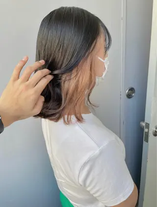 ミディアム カラー ベージュカラー💖 やすひろのヘアスタイル