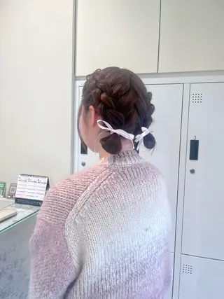 ヘアアレンジ ブリーチなしベー ジュ/tuburaのヘアスタイル