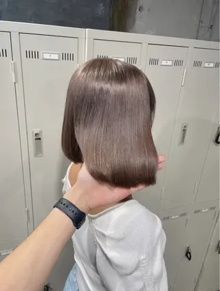 ミディアム カラー ベージュカラー💖 やすひろのヘアスタイル