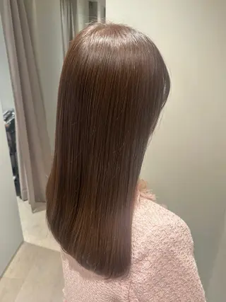 セミロング カラー 髪質改善カラー ベージュ🤎YUMEのヘアスタイル