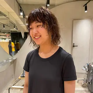ミディアム パーマ 🌈圧倒的デザイン パーマ 関和希のヘアスタイル