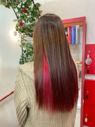 ロング ゆぴ☾‪/推しカラー /ハイトーンのヘアスタイル