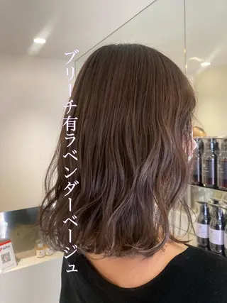 ロング カラー ヘアアレンジ オリーブ透明感カラー 表参道/MIKUのヘアスタイル