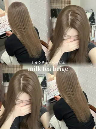 ロング カラー 藤井 心音のヘアスタイル