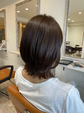 ミディアム カラー 小顔/似合わせカット 杉山莉菜のヘアスタイル