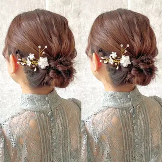セミロング ヘアアレンジ ヘアメ🎀ハイトーン 🩵エクステ🪄しほのヘアスタイル