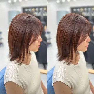 ミディアム 髪質改善🩵縮毛矯正 代々木/木下のヘアスタイル