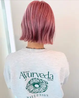 ショート カラー ピンクカラー美容師 新宿美容室🎀のヘアスタイル