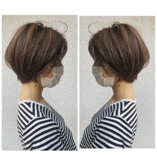 ショート カラー 京都大人女性ショート 徒歩1分/秋山のヘアスタイル