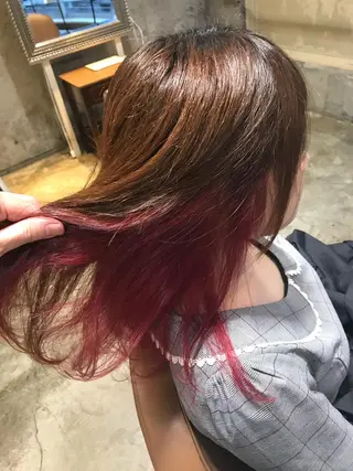 セミロング カラー パーマ ヘアアレンジ メンズ キッズ ネイル マツエク・マツパ サロンドミルク 渋谷高比良のヘアスタイル