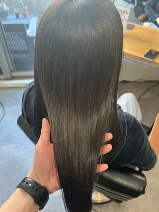 セミロング カラー OFF YUYAのヘアスタイル
