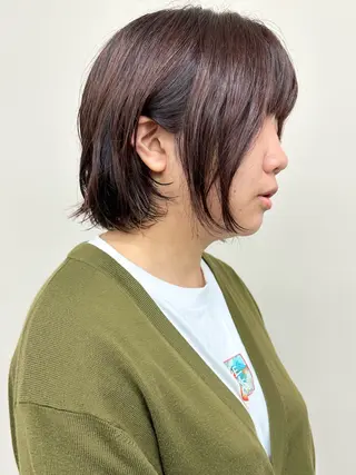 ミディアム パーマ ボブ/ゆるふわ ボブパーマ/とういのヘアスタイル