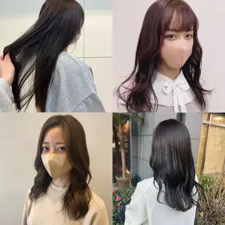 カラー アオリ/韓国風 ハイトーン/レイヤーのヘアスタイル