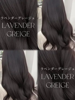 セミロング カラー 透明感カラー🩶 ×小顔カット難波のヘアスタイル