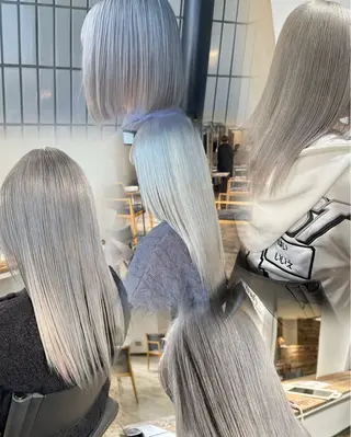 セミロング ✨艶ブリーチカラー ✨四ノ宮裕己のヘアスタイル