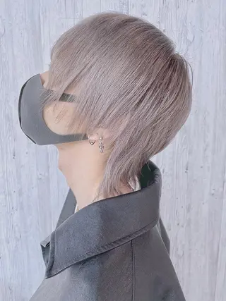 ミディアム カラー メンズ ☁️ケアブリーチ¦ ウルフ¦Shioriのヘアスタイル