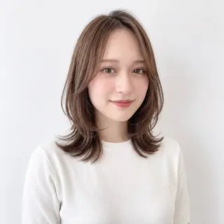 ミディアム カラー 銀座/モテ🤍垢抜け レイヤー/ナナコのヘアスタイル