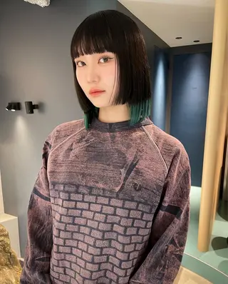 ショート 🐈三毛猫ローライト ・mixカラー🐈のヘアスタイル