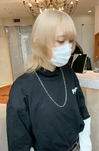 ミディアム カラー も も えのヘアスタイル
