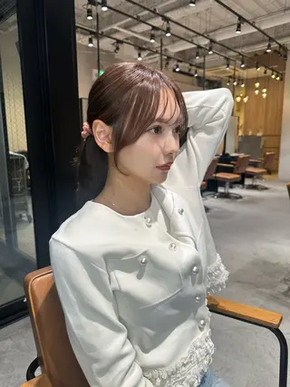 ロング カラー 韓国レイヤーカット 透明感カラー冨田那樹のヘアスタイル