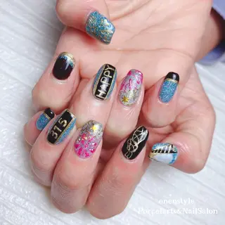 ミディアム ネイル 🐾enen style 🐾のネイルデザイン