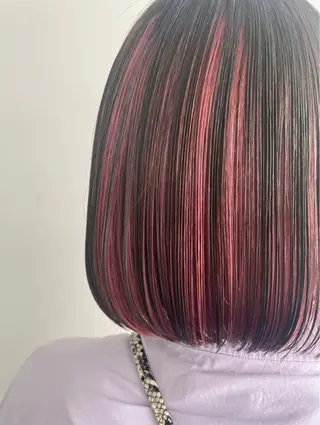ショート カラー センターパート/カラ ーメッシュ📍ユリのヘアスタイル