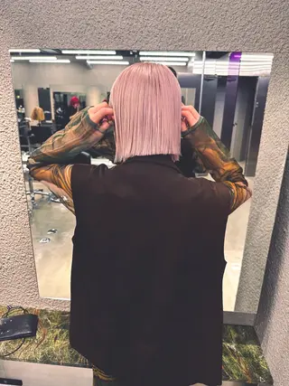 ショート 鈴木/ボブ/ ミルクティー/ピンクのヘアスタイル