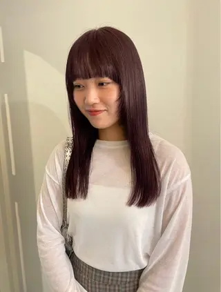 ロング カラー 渋谷 留菜のヘアスタイル