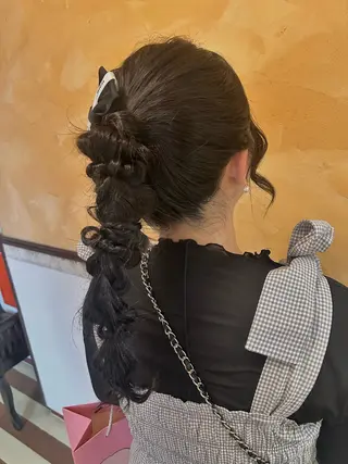 ロング ヘアアレンジ ブリーチなしベージュ /ヘアセット/ミユのヘアスタイル