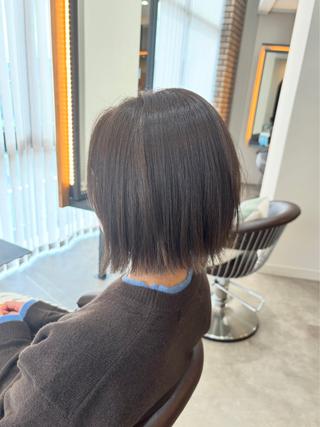 ミディアム カラー 酸性ストレート/ブリ ーチなしWカラー河本のヘアスタイル