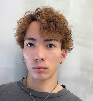 ミディアム パーマ メンズ ハクヤ心斎橋 パーマ/縮毛矯正のヘアスタイル