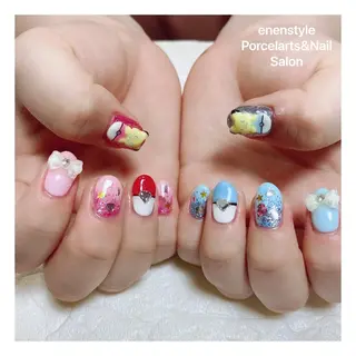 ミディアム ネイル 🐾enen style 🐾のネイルデザイン