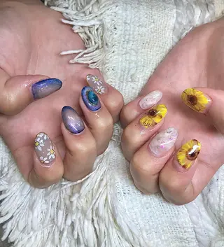 ミディアム パーマ ヘアアレンジ メンズ キッズ ネイル マツエク・マツパ el. by Aoのネイルデザイン