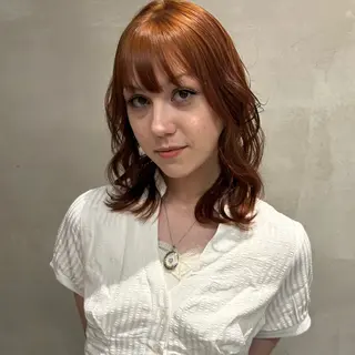 セミロング カラー 瑠己杏 :ボブ/ ハイトーンのヘアスタイル