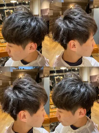 ショート カラー パーマ ヘアアレンジ メンズ 🔥メンズパーマ 特化 渡辺一翔のヘアスタイル