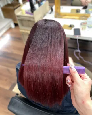 セミロング カラー 🎀ときの/髪質改善 透けッ暖色カラー🪞のヘアスタイル