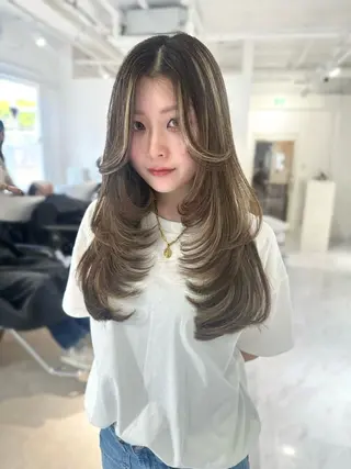 ロング カラー 上野/韓国hair 🤍MOEKA🤍のヘアスタイル