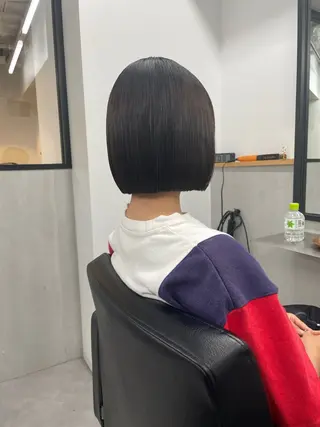 ミディアム ボブ/レイヤーカット 縮毛矯正/コウキ新宿のヘアスタイル