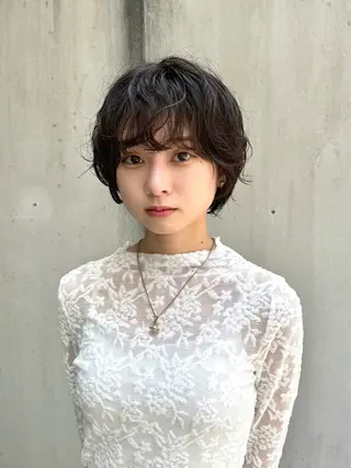 ショート パーマ デジタルパーマ 🌀ボブ　萩原　龍のヘアスタイル